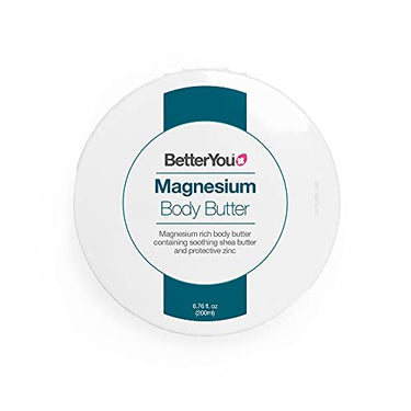 BetterYou Magnesium Skin Body Butter, Natural Source of Magnesium Chloride, Moisturing Body Butter, Soothing Shea Butter And Zinc Formulation, Palm-Oil Free, 200ml