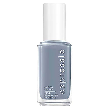 essie Expressie Nail Polish Quick Dry Formula, No Base Coat and Top Coat Needed, Vegan, Angled Brush, Blue Grey Nail Varnish 340 Air Dry