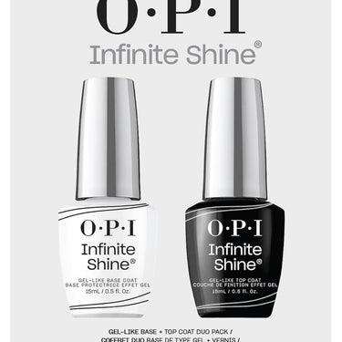 OPI Nail Polish, Infinite Shine Long-wear System, 2nd Step, Gel-Like Nail Varnish with no UV lamp needed, Base Coat & Top Coat Duo Pack, 2x 15ml