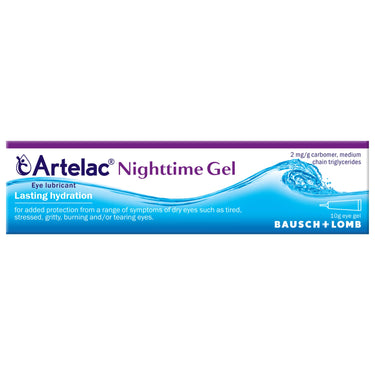 Artelac Nighttime Gel, by Bausch Plus Lomb, Night Time Eye Gel for Dry Eyes, Long-Lasting Relief for Irritated, Gritty, Carbomer Eye Gel, 10g