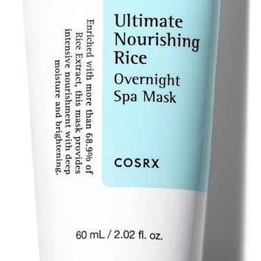 COSRX Ultimate Nourishing Rice Overnight Spa Mask, 60ml | Facial Moisturizer with Rice Extract and Niacinamide | Leave-on Face Mask | Korean Skincare